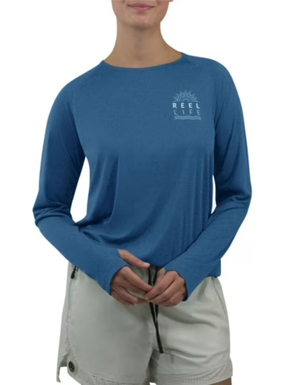 Reel Life Women's Long Sleeve UPF 50 Sun Protection Moisture Wicking T-Shirt, S